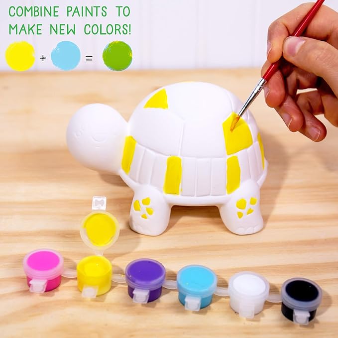 Creative Roots Paint Your Own Turtle, DIY Turtle, Kids Painting Set, Creativity, Ceramics to Paint, Paint Your Own Ceramic, Painting Kits for Kids Ages 5+-VerdiqueGarden