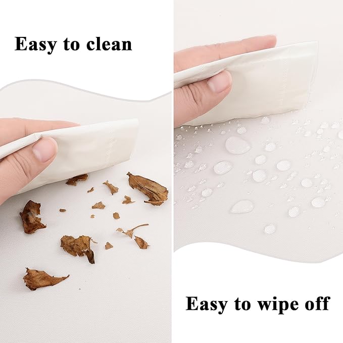 Outdoor Chair Cushions Set of 2, Waterproof Foam Patio Seat Cushions with Ties for Garden Sofa & Dining Furniture, 3-Year Color Fastness, 16x17x2 Inch, Beige-VerdiqueGarden