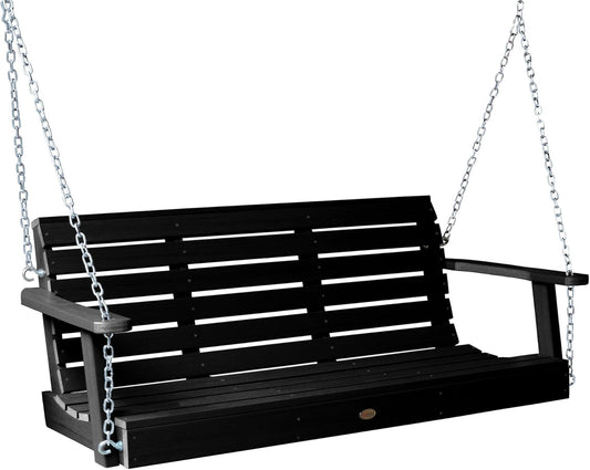 highwood Weatherly Porch Swing 5 Feet, Black-VerdiqueGarden