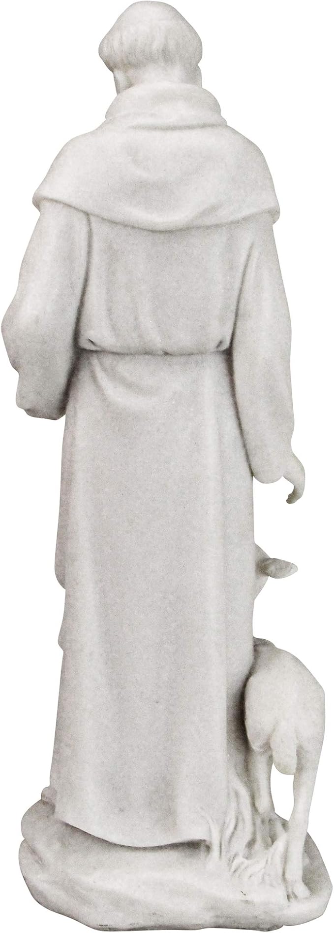 Design Toscano Francis of Assisi, Patron of Animals Religious Statue Figurine, 11 inches tall, Cast Marble Resin, White Finish-VerdiqueGarden