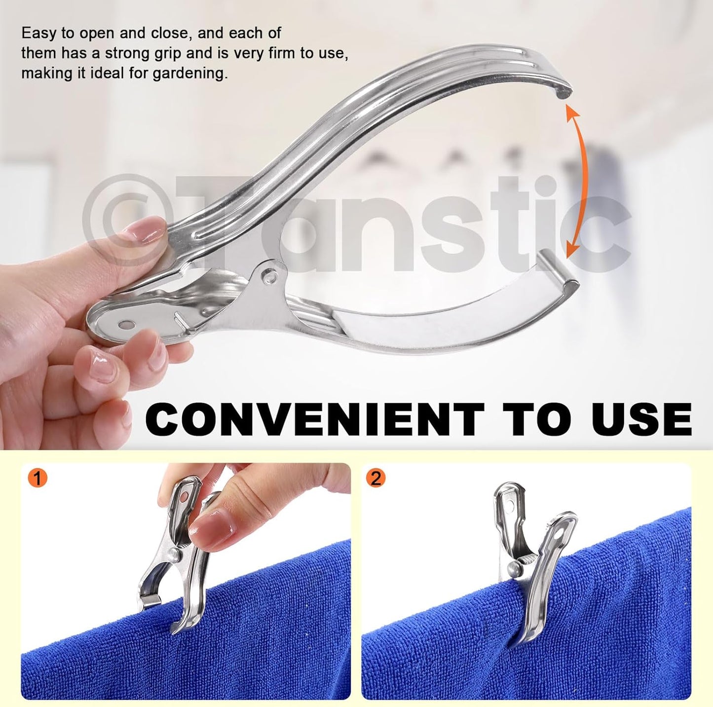 Tanstic 10pcs 6.3 Inch Stainless Steel Greenhouse Clamps Heavy Duty Garden Clips with Strong Grip and Large Open Mouth for Netting Holding-VerdiqueGarden