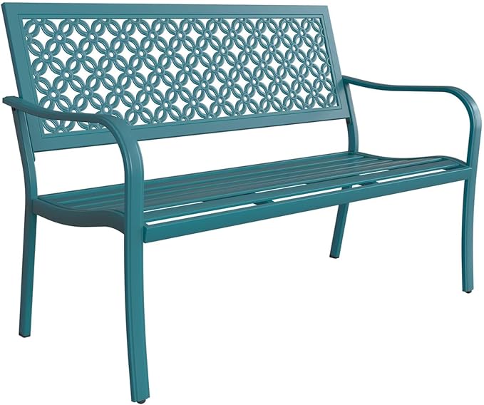 Grand patio 50" Outdoor Bench Garden Bench with Armrests Bench for Outdoors Lawn Yard Porch Lake Shore-VerdiqueGarden