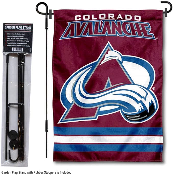 WinCraft Colorado Avalanche Garden Flag with Pole Stand Holder-VerdiqueGarden