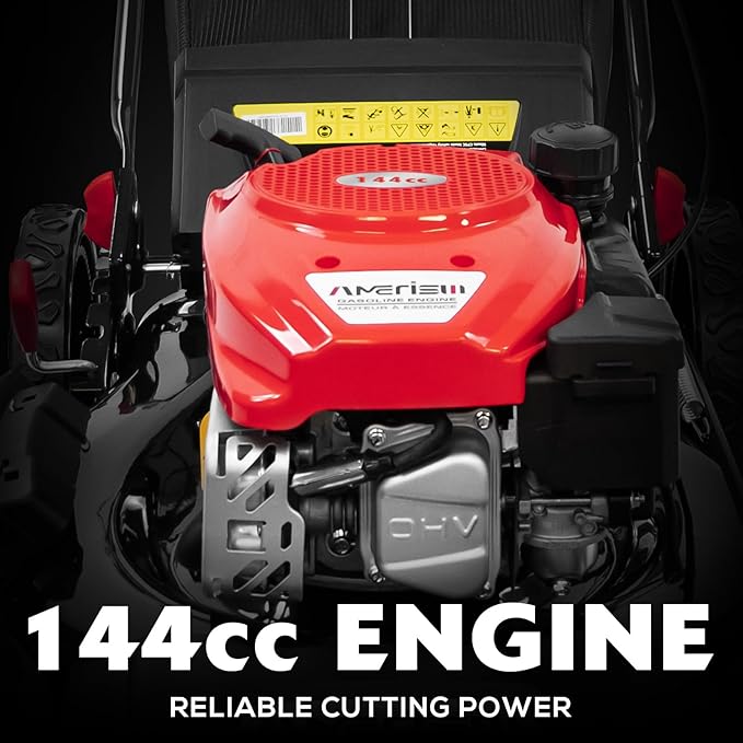 Gas Lawn Mower, 21" with 144cc 4-Cycle OHV Engine 3-in-1 Walk-Behind Push Lawn Mower (AV8621P1)-VerdiqueGarden