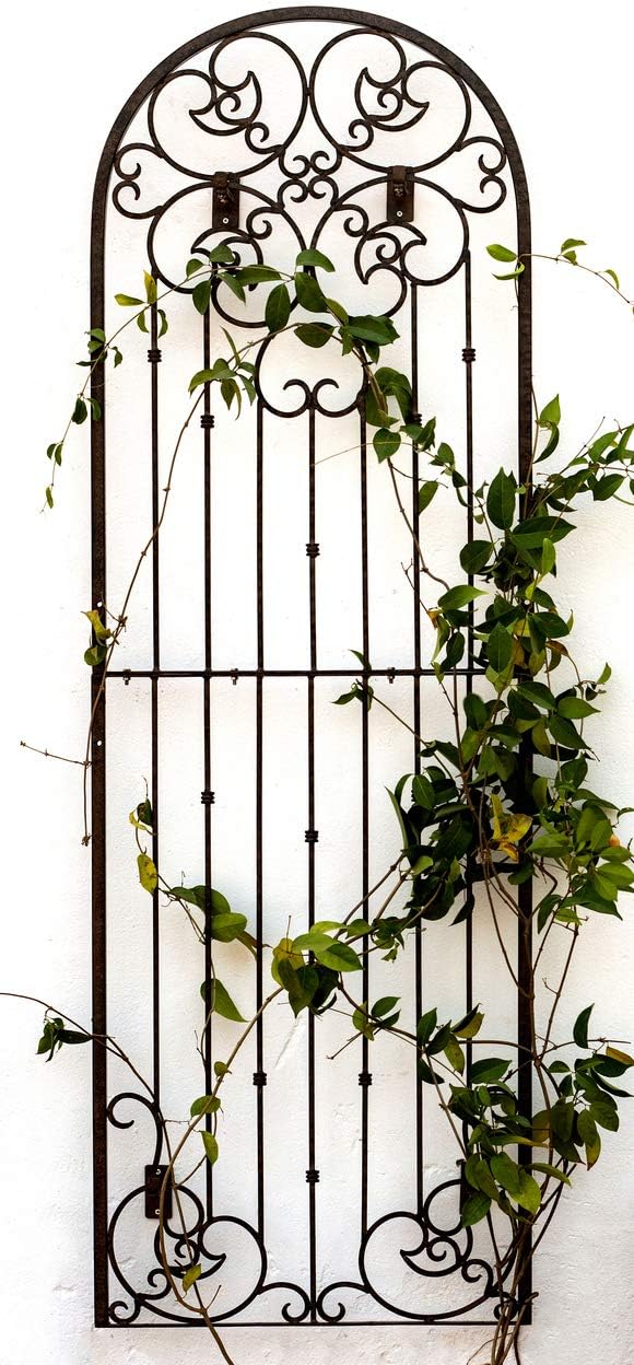 H Potter Outdoor Metal Wall Art Decor or Trellis for Climbing Plants Garden Panel Roses Vines Privacy Includes Brackets for Hanging X Large with 4 Mounts-VerdiqueGarden