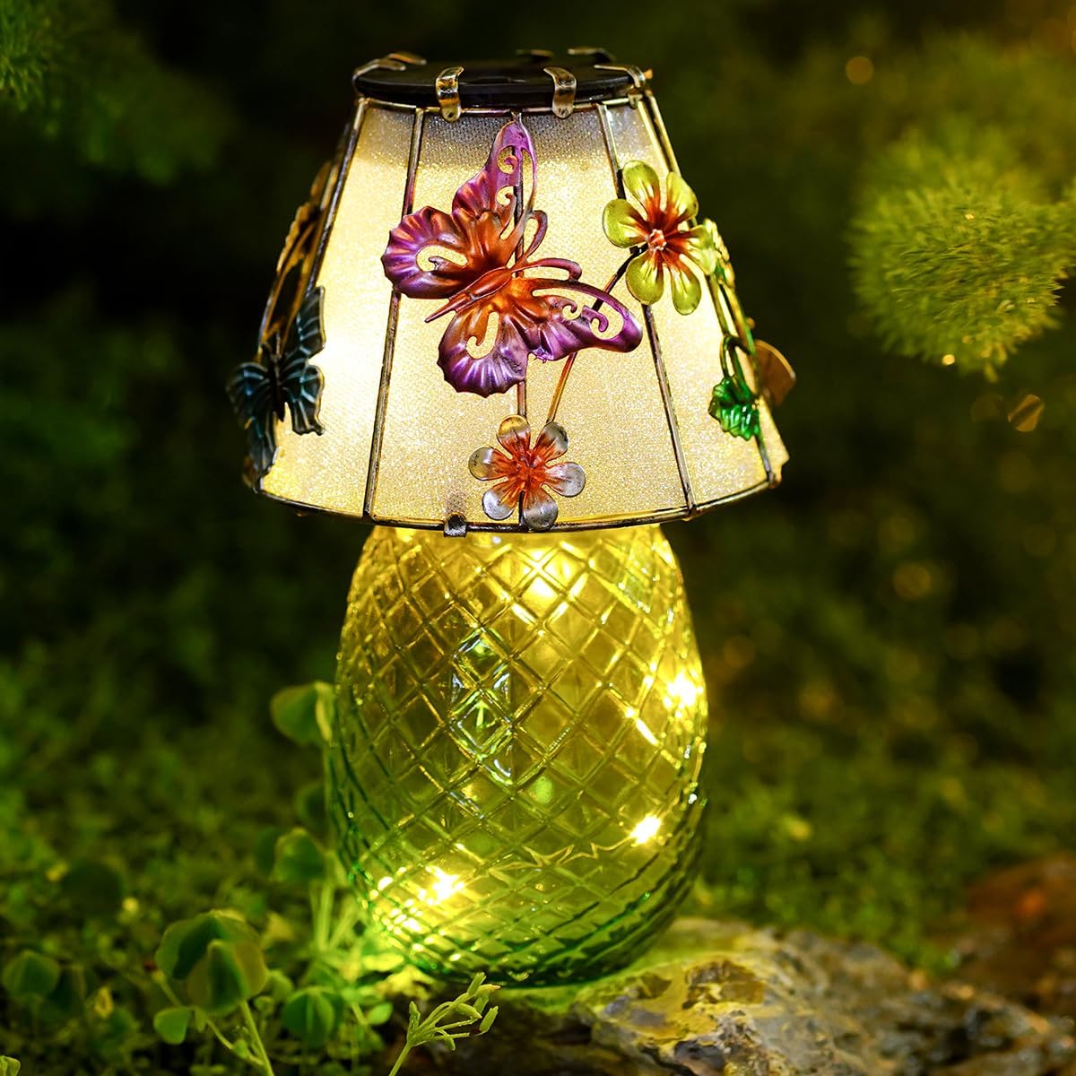 Butterfly Solar Garden Lights Outdoor Decor - Waterproof Tabletop Solar Lamp - Cordless Table Lamps for Garden Patio Porch Yard Backyard Balcony Wedding, Gifts for Mom-VerdiqueGarden
