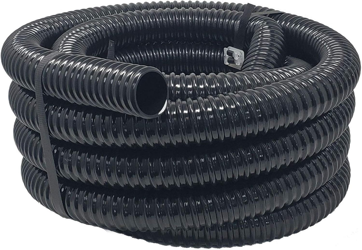 Sealproof Kinkproof 1-1/2" Dia Waterfall, Pond Tubing, 1-1/2-Inch ID, 20 FT, Black Corrugated PVC Strong Flexible Tubing, Made in USA-VerdiqueGarden