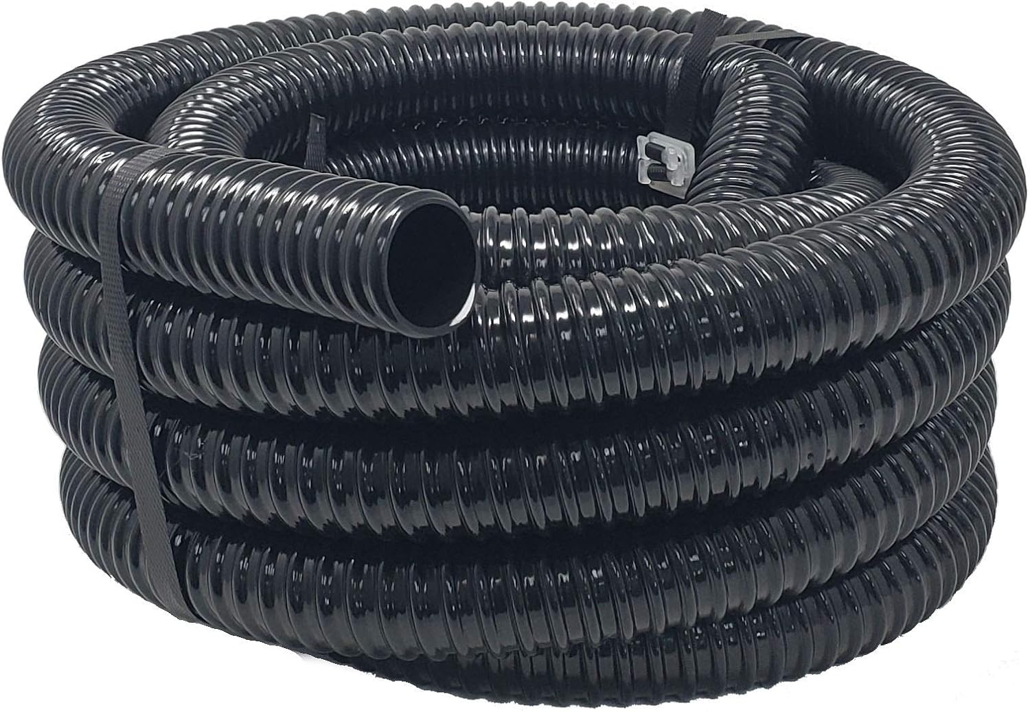 Sealproof Kinkproof 1-1/2" Dia Waterfall, Pond Tubing, 1-1/2-Inch ID, 20 FT, Black Corrugated PVC Strong Flexible Tubing, Made in USA-VerdiqueGarden