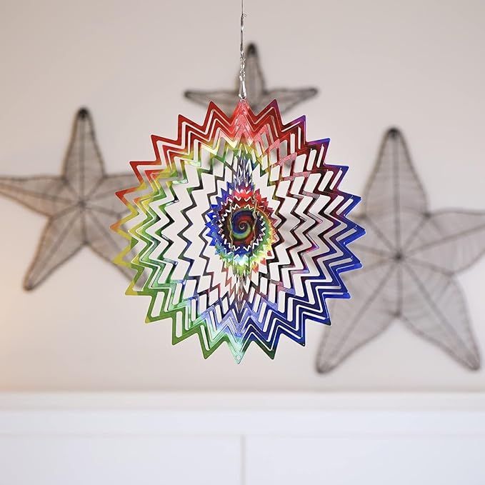 VP Home Celestial Planet Kinetic Wind Spinner for Yard and Garden Wind Spinner Outdoor Metal Large Hanging Plantary Decor 3D Garden Art Wind Sculpture Spinners Kinetic Art Garden Decorations-VerdiqueGarden