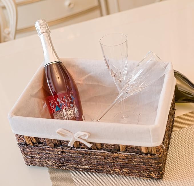 Handmade Woven Maize and Hyacinth Storage Basket,Kingwillow, (Set of 3)-VerdiqueGarden