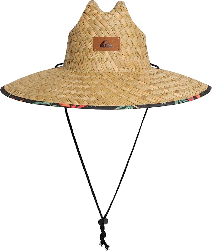 Quiksilver Men's Wide Brim Outdoor Lifeguard Straw Sun Hat-VerdiqueGarden