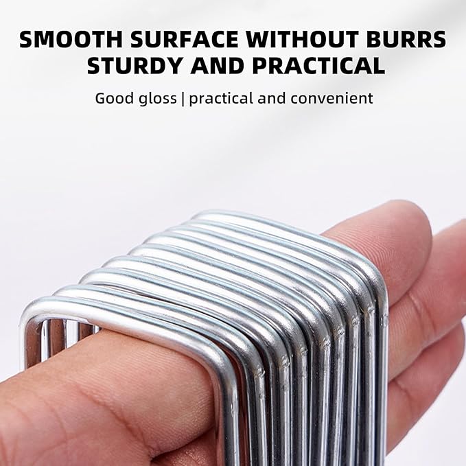 100 Pack Sturdy Garden Landscape Staples, 6 Inch Galvanized Steel Sod Pins Anti-Rust Stakes for Weed Barrier, Christmas Decorations and Landscaping Fabric.-VerdiqueGarden