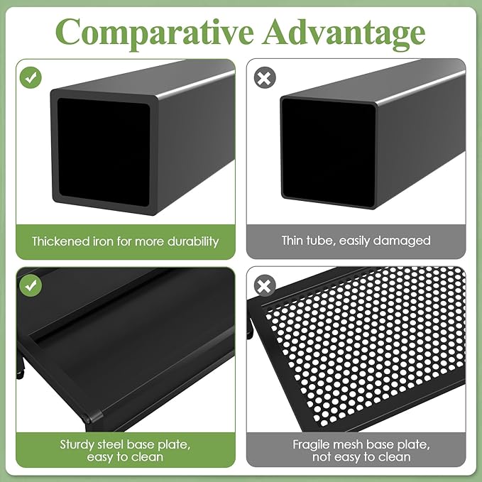 Garden Tool Rack Organizer for Garage Yard Tool Storage, Garden Tools Storage for Organization Black Metal Gardens Tools Holder for Yard Shed Garage-VerdiqueGarden