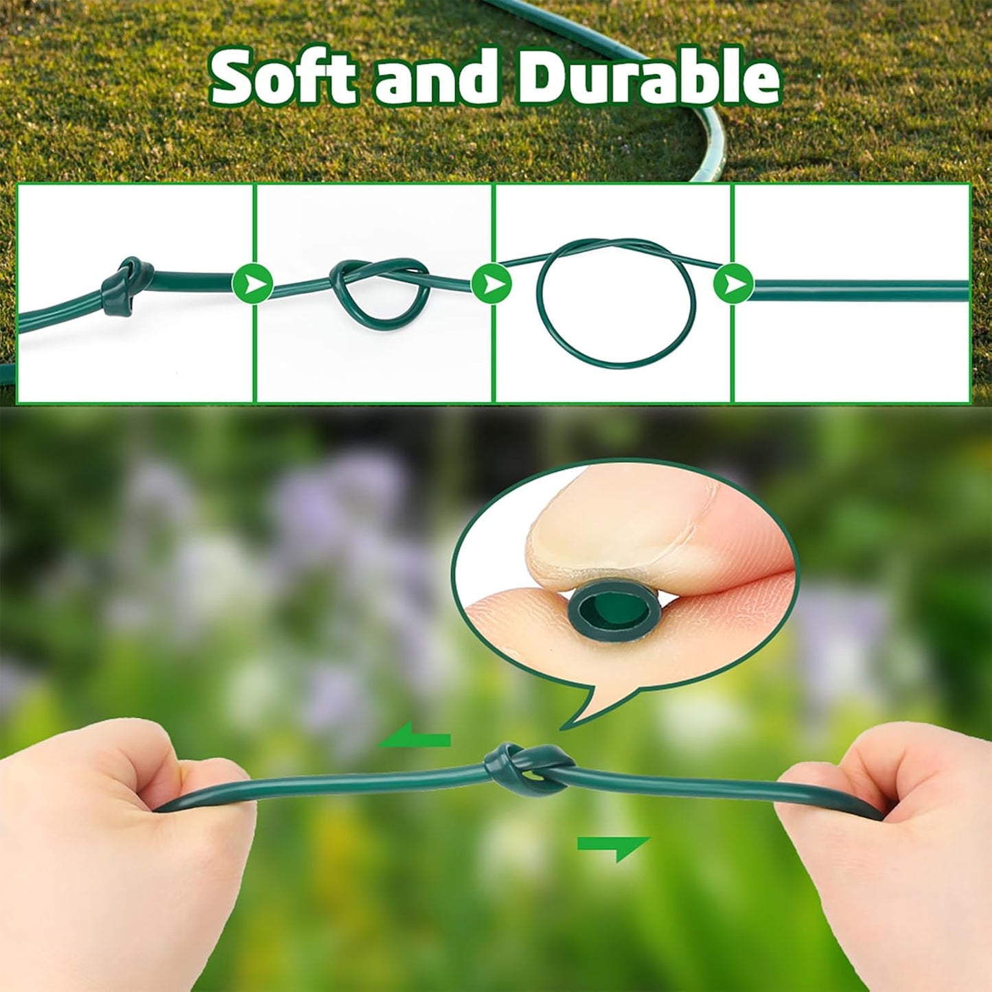 Bonviee 100FT 1/4 inch Blank Distribution Tubing Drip Irrigation Hose Garden Watering Tube Line for Small garden irrigation system-Green-VerdiqueGarden