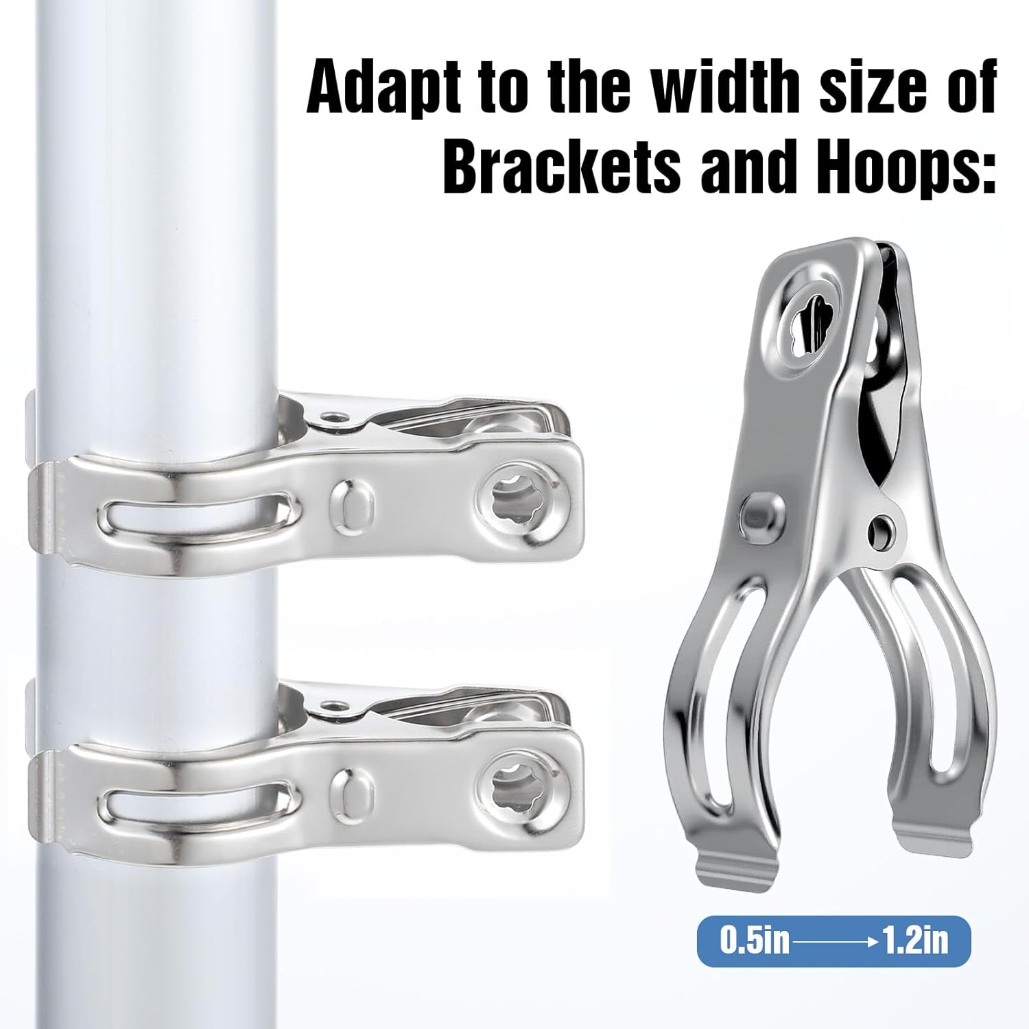 Upgraded 200 PCS Garden Clips, Greenhouse Clamps 100% Stainless Steel Heavy Duty Greenhuose Clips for Netting - Strong Grip to Hold Down Shade Cloth or Plant Cover on Garden Greenhouse Hoops-VerdiqueGarden