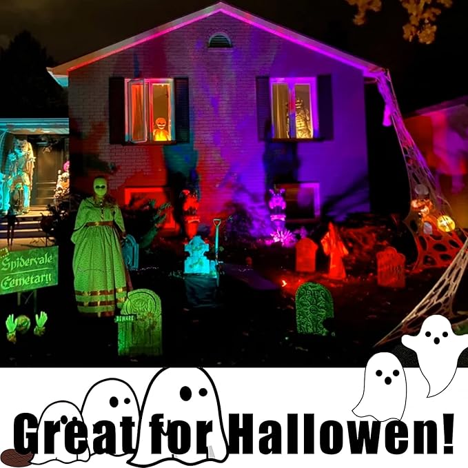 APONUO Christmas Solar Spot Lights Outdoor Color Changing,2 Colors Modes Metal Solar Landscape Lighting RGB Spotlights Waterproof 6-in-1 Wall Lamp for Patio, Pathway, Yard, Garden, Holiday Decoration-VerdiqueGarden