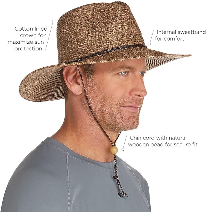 Coolibar UPF 50+ Men's Beach Comber Sun Hat - Sun Protective-VerdiqueGarden