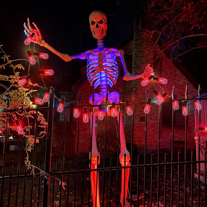 10Ft Halloween LED String Lights Outdoor with 10 ST40 Red Blood Drop Lights, UL Listed Connectable Halloween Patio Lights Set for Indoor Outdoor Backyard Garden Halloween Christmas Party Decor-VerdiqueGarden