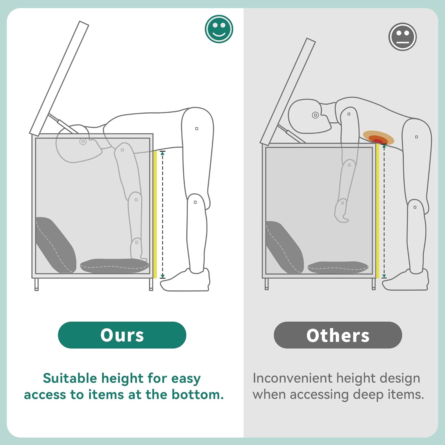 YITAHOME 200 Gallon Large Wicker Deck Box w/Storage Net, Rattan XL Outdoor Storage Box Patio Cushion Storage, Patio Storage Box for Garden Tools, Pool Sports Equipment (Grey)-VerdiqueGarden