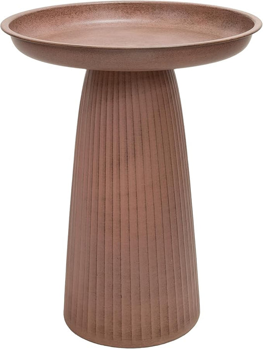 Sunnydaze Gleeful Garden Metal Bird Bath for Outdoors - Large Decorative Iron Birdbath - 23-Inch - Matte Canyon Clay-VerdiqueGarden