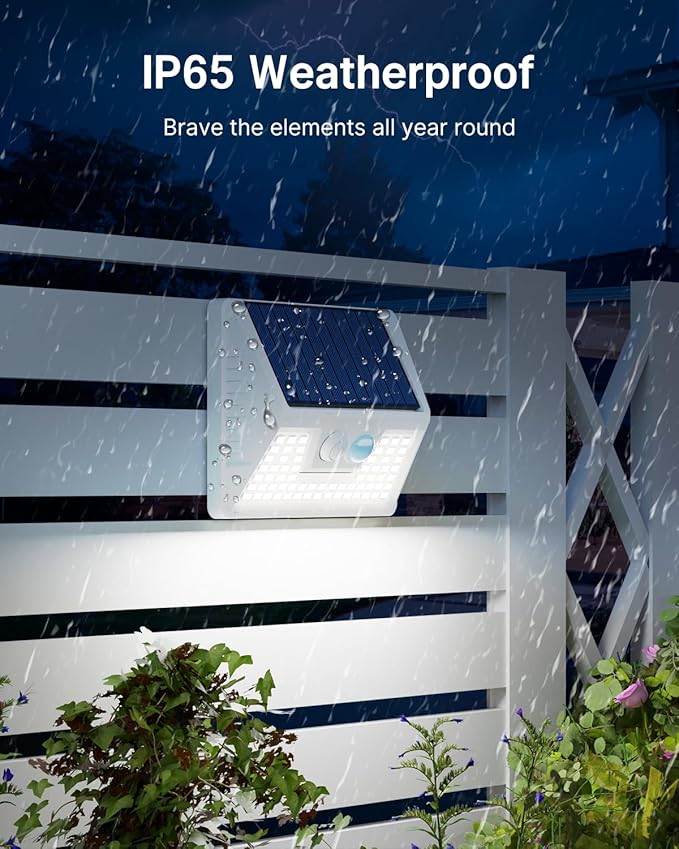 4 Pack Solar Fence Lights Waterproof, Motion Sensor Deck Lights Outdoor, Cold White LED Outside Lights Wireless for Wall Yard Steps Stairs Garden - White-VerdiqueGarden