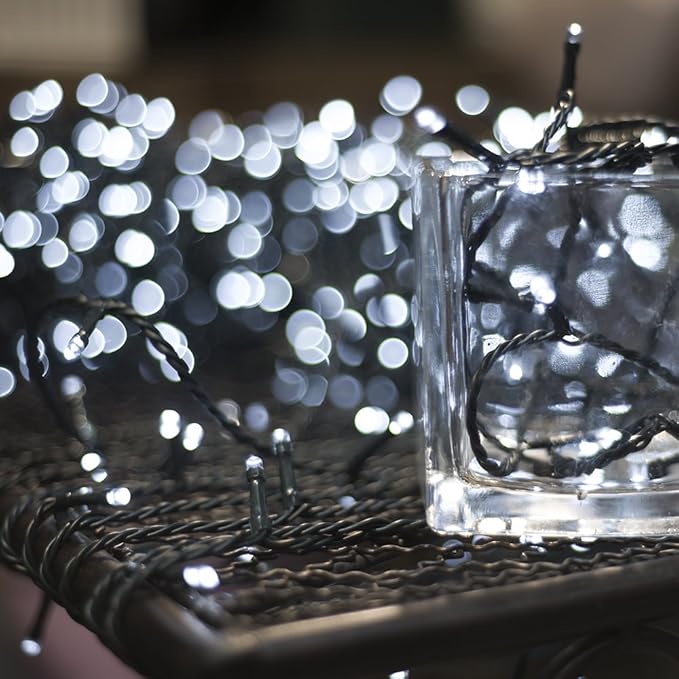 Christmas Light 1000 LEDs 336ft Green Cable Wire Fairy String Tree Twinkle Lights Plug in 12 Modes for Christmas Party, Outdoor, Garden, Wedding, Home Decoration (White)-VerdiqueGarden