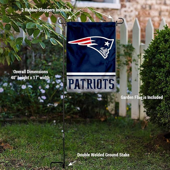 WinCraft New England Patriots Garden Flag with Stand Holder-VerdiqueGarden