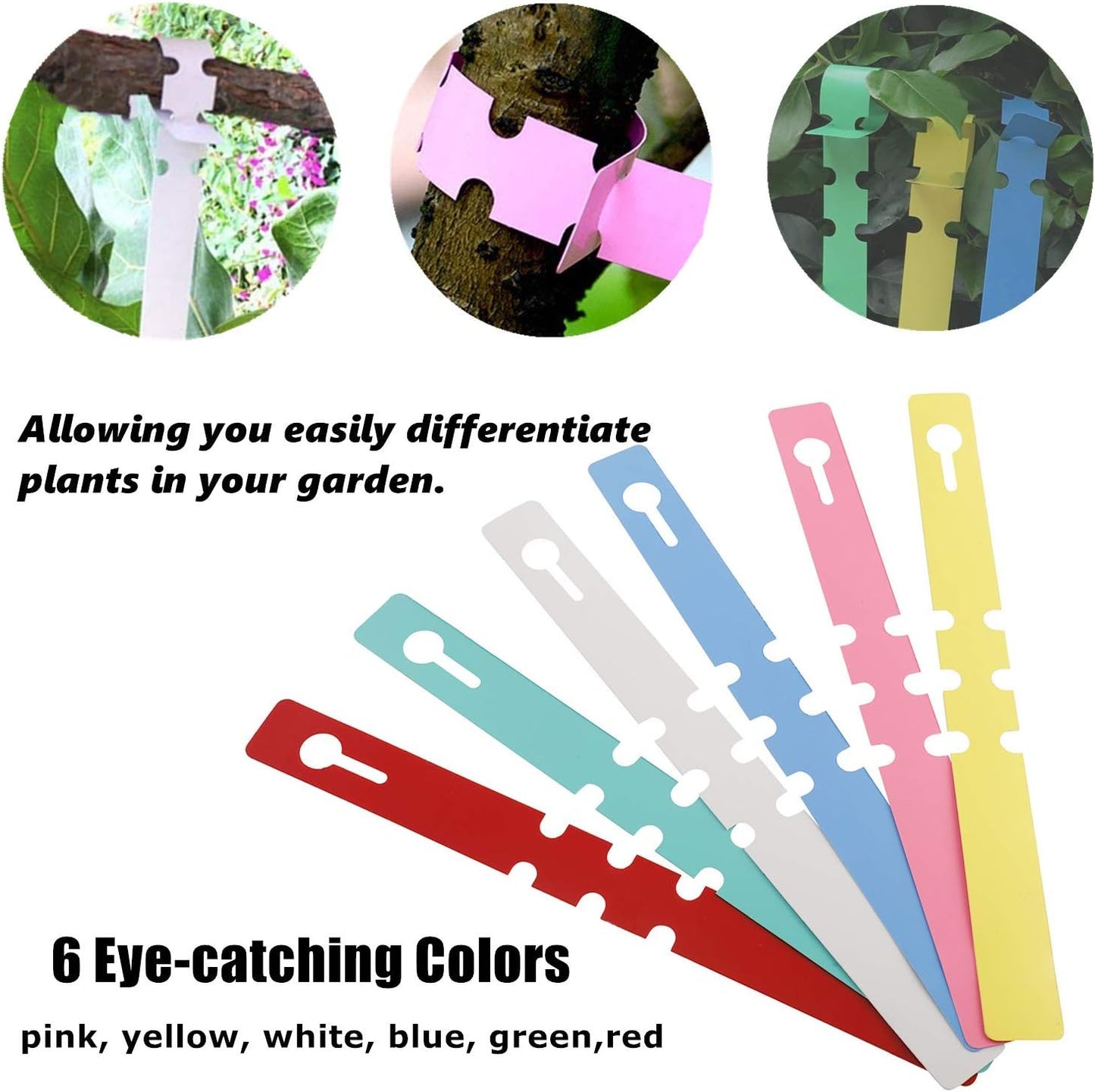 YaeCCC 600 Pcs Plant Labels, PVC Plant Tags for Garden Adjustable Waterproof Plant Tags 6 Colors-VerdiqueGarden