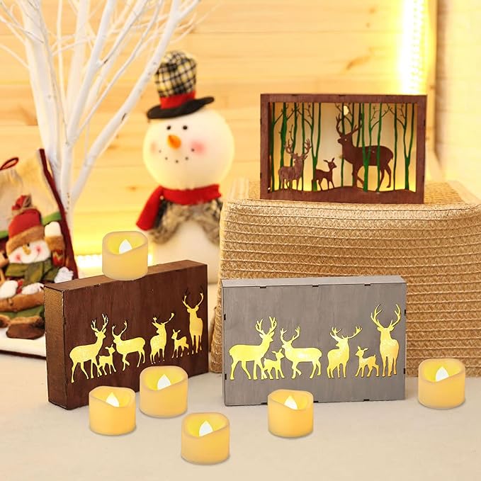 6 Flameless LED Battery Operated Tea Lights with Timer Realistic Flickering Electric Tealight Votive Candles Set Bulk Baptism Wedding Party Decorations Home Decor Centerpieces Batteries Incl.-VerdiqueGarden