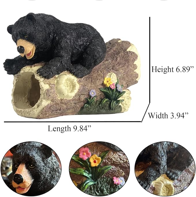 Bear Decorative Gutter Downspout Extension, Resin Sculpture, 9.8x3.9x6.9 inches, Handmade, All Seasons, Outdoor Statue-VerdiqueGarden