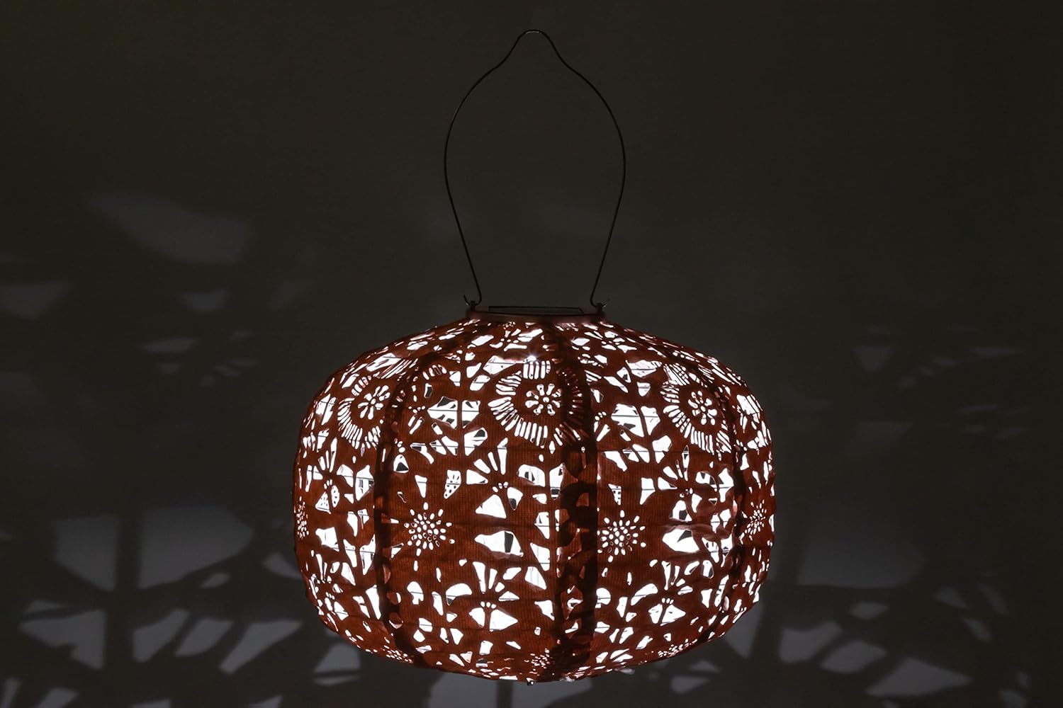 Allsop Soji Stella - Floral Punch - Square Sunflower - 11" Outdoor Solar Lantern - Clay-VerdiqueGarden