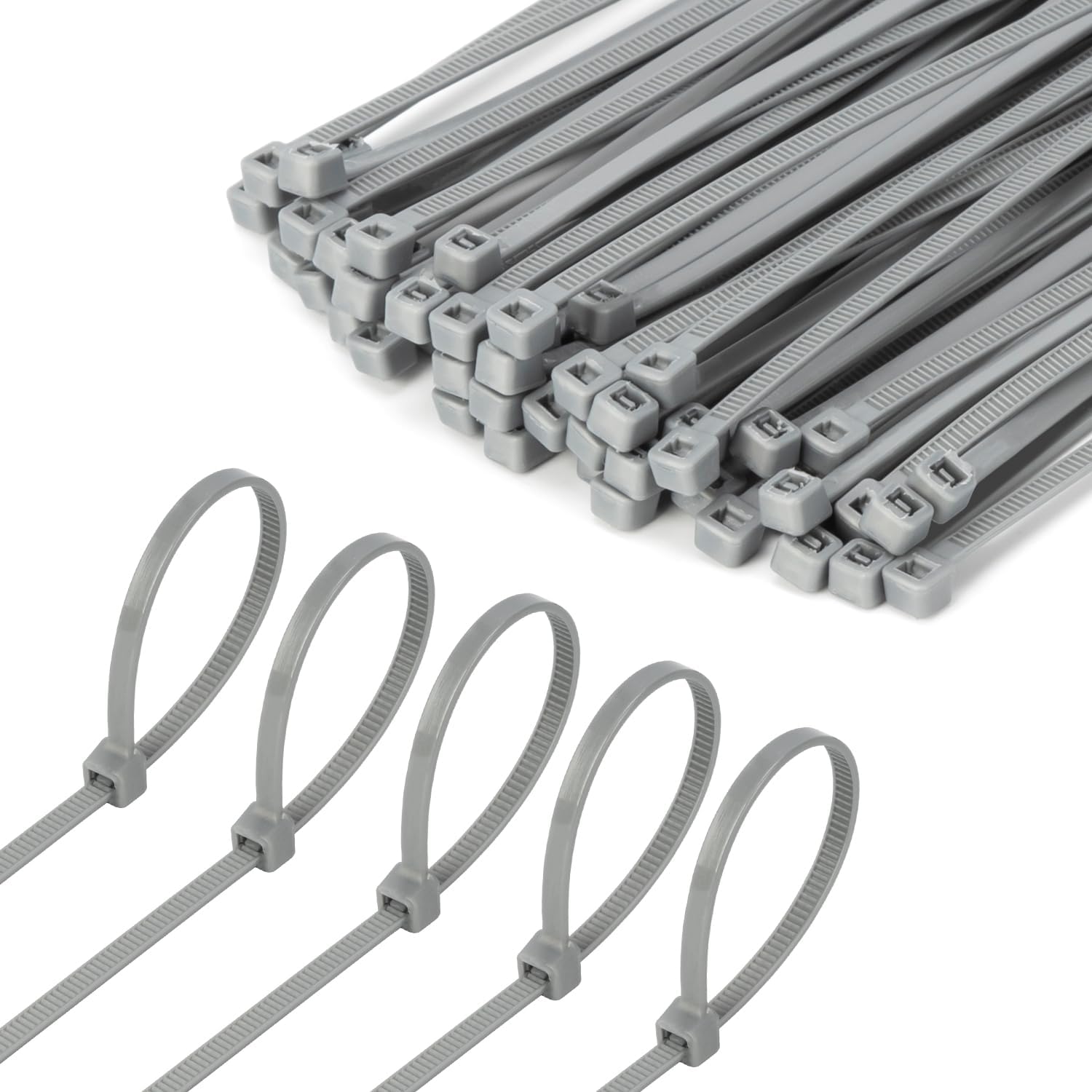 6 Inch Silver Zip Tie 1000 PCS, 18 Lbs - Small to Medium Zip Tie, Nylon PA66 UV Resistant Cable Tie for Indoor and Outdoor Use - Ideal for bundling and securing objects-VerdiqueGarden