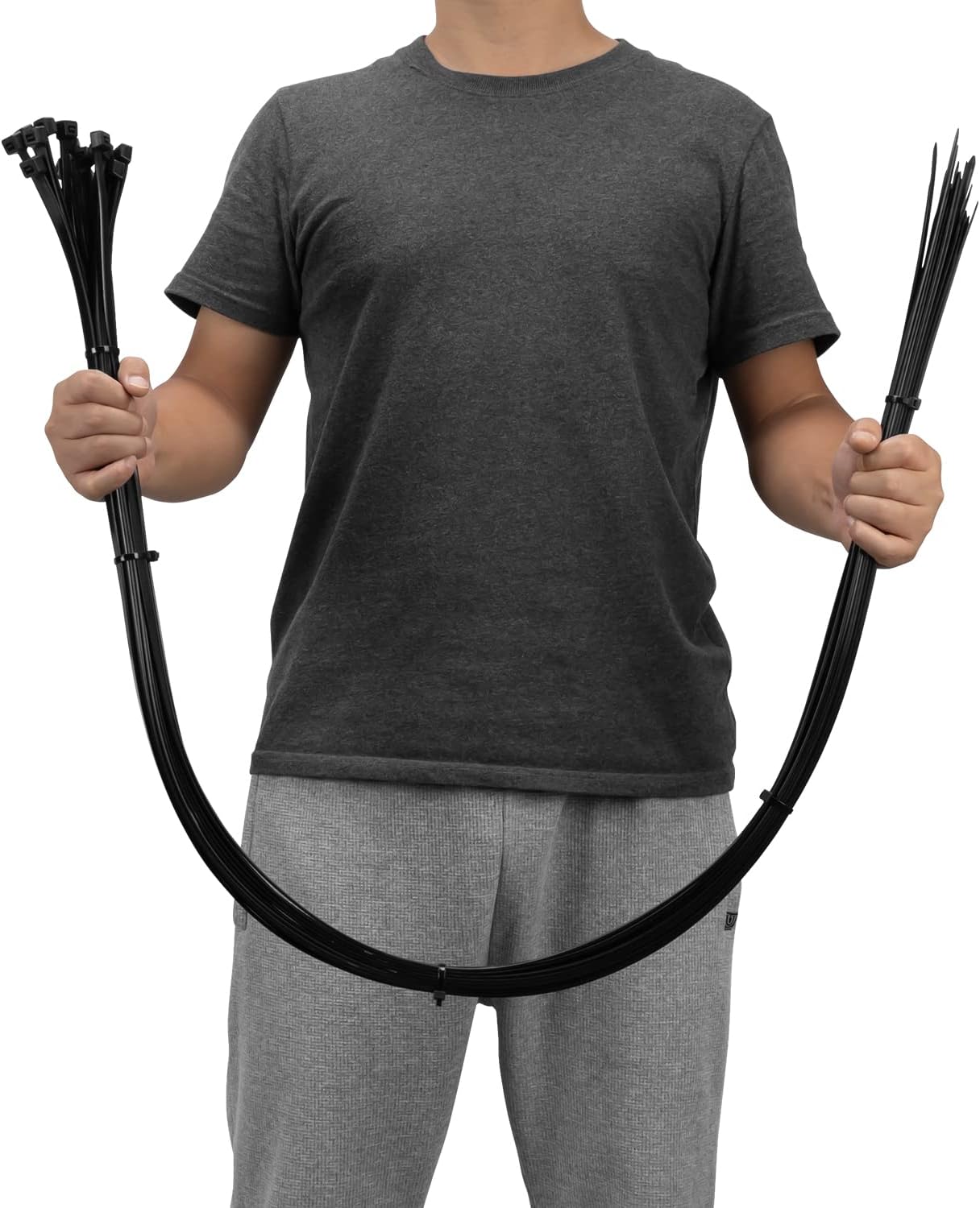 XINGO 60 inch Black Zip Ties Heavy Duty 20 PCS,200 LBS Ultra Strong Plastic Wire Ties, Large Cable Ties Extra Long Tie Wraps, Indoor and Outdoor UV Resistant-VerdiqueGarden