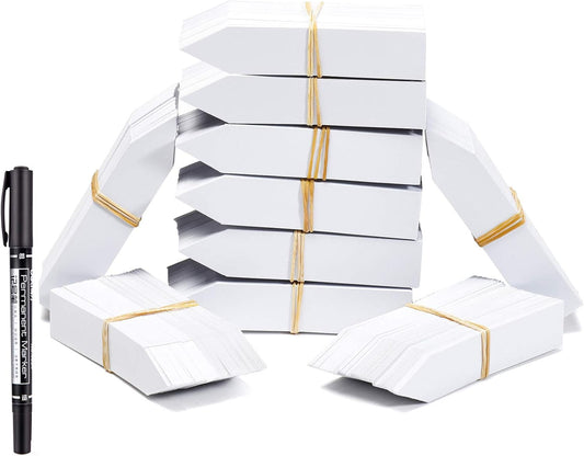 1000 Pcs 4 Inch Plastic Plant Nursery Garden Labels Waterproof Pot Markers Garden Stake Tags, White-VerdiqueGarden