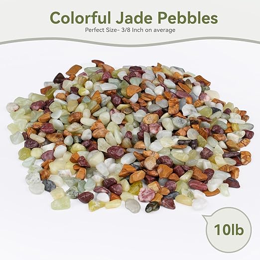10 lbs Pebbles for Indoor Plants, Succulent Rocks, 3/8" Polished Pebbles for Bamboo, Vase, Terrarium, Natural Decorative Small River Rocks for Crafts, Cactus, Outdoor Garden Landscaping-VerdiqueGarden