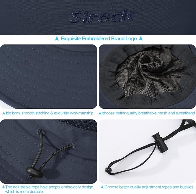 Fishing Hat, UPF50+ Wide Brim Sun Hat for Men Women, UV Protection Hiking Beach Bucket Hats Summer Safari Hat-VerdiqueGarden