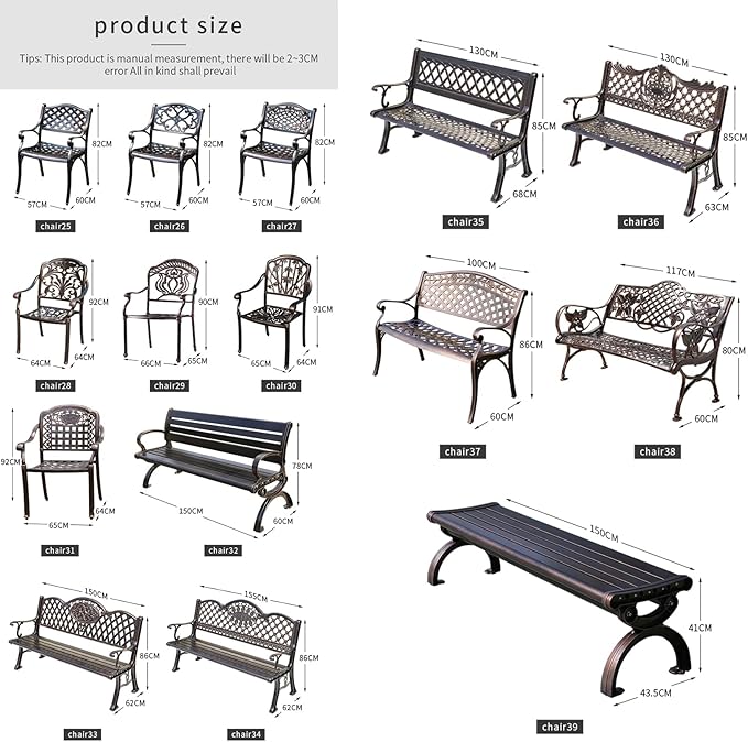 Outdoor Dining Chair Cast Aluminum Patio Chairs Set of 2 All-Weather Patio Dining Chair with Adjustable Feet for Backyard Garden (Violet Chair)-VerdiqueGarden