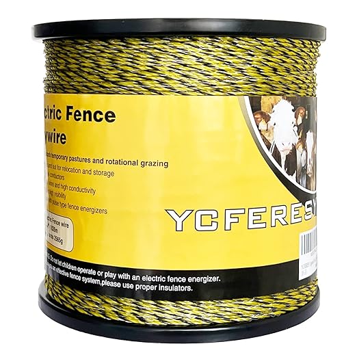 Upgraded Electric Fence Polywire 3366 Feet 1026 Meters, 6 Stainless Steel Strands for Reliable Conductivity and Rust Resistance, Portable Electric Fencing,UV, Rust Resistant-VerdiqueGarden