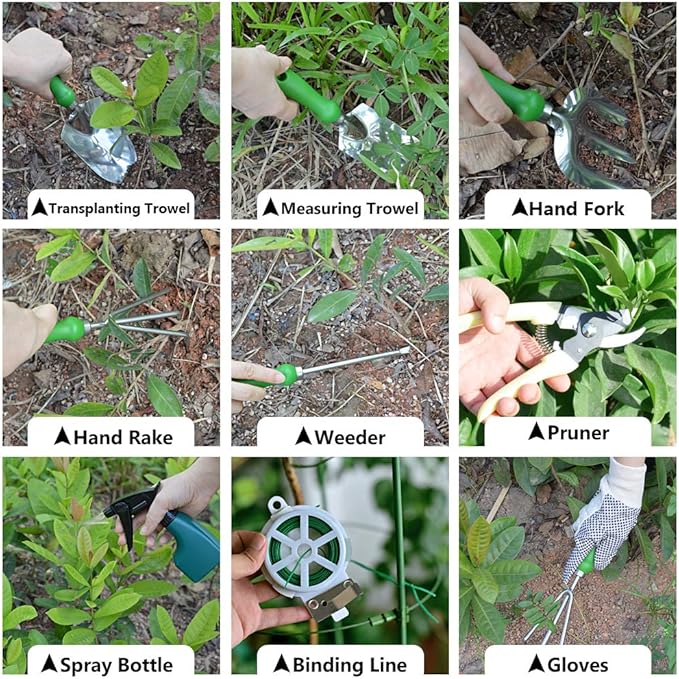 11-Piece Gardening Tool Set, Garden Tool Kit with Tote Bag, Adjustable Apron, and Gardening Accessories, Perfect Gardening Gifts for Women and Men-VerdiqueGarden