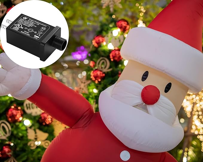 Replacement Yard Inflatable Adapter Power Supply Adaptor - 12V 1.5A 8 Pcs - Inflatable Plug Replacement Class 2 Power Supply - for Christmas Tree Light/Thanksgiving Yard Blow Up Decorations-VerdiqueGarden