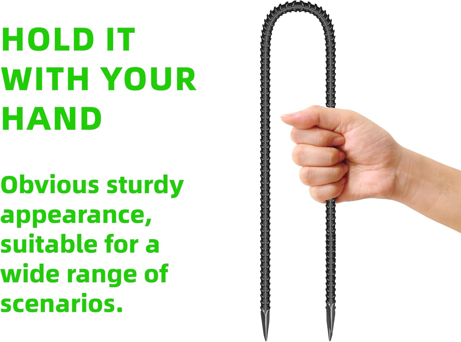 11 Pieces 12-Inch Garden Ground Stakes Galvanized Steel U Shape Hook Rebar Stake - Heavy Duty Ground Anchors for Tents, Position Kits,Fences, and Trampolines-VerdiqueGarden