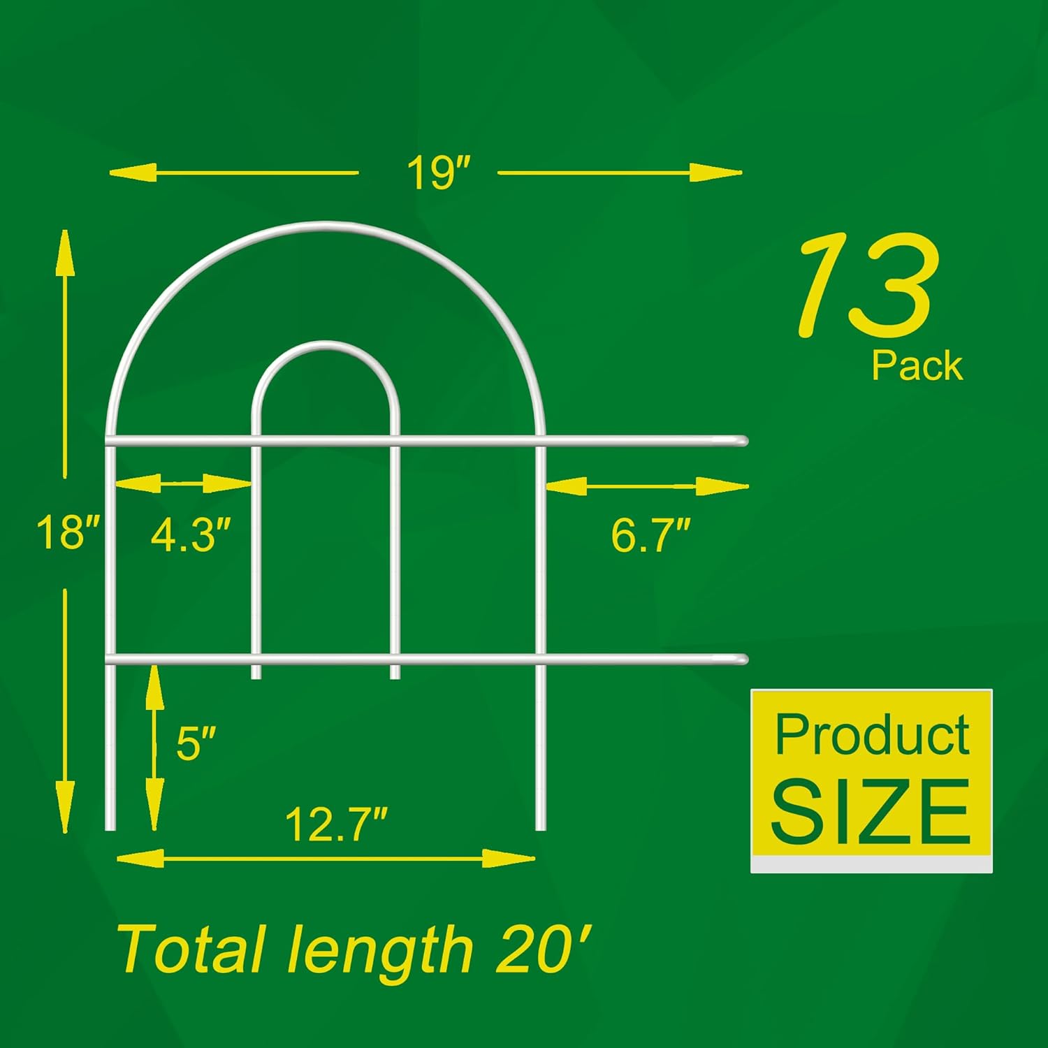 Decorative Garden Folding Border Fence 18in X20ft Rustproof Metal Wire Edging Flower Bed Fences Panel Outdoor White Garden Fencing Edge Patio Landscape-VerdiqueGarden