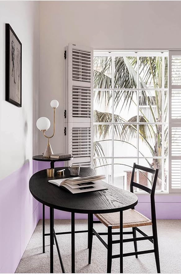 Dimoon 236''x17.7'' Purple Peel and Stick Wallpaper Contact Paper Modern Self Adhesive Wall Paper Removable Renter Friendly Textured Solid Color Shelf Cabinet Vinyl Roll (236''x17.7'',Light Purple)-VerdiqueGarden