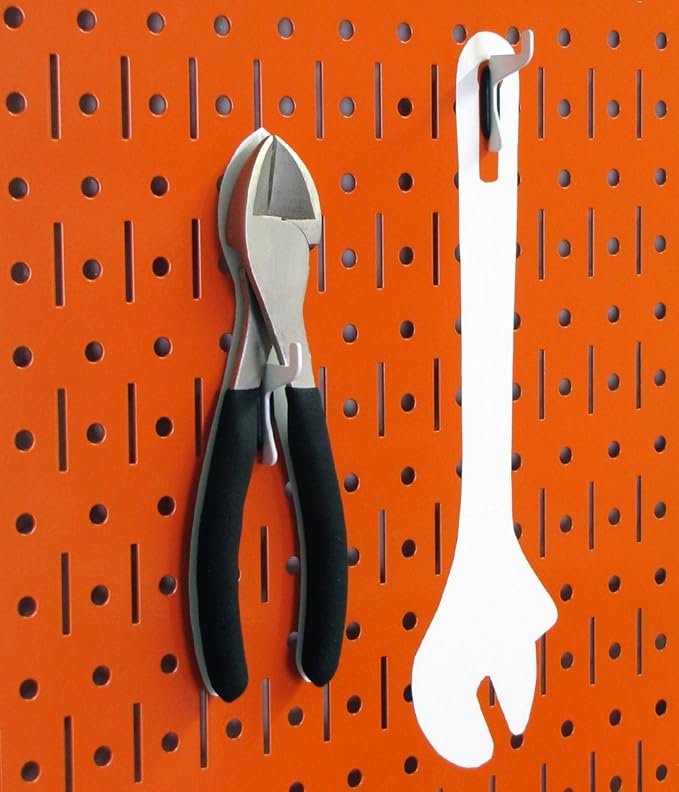Wall Control 4 ft Metal Pegboard Standard Tool Storage Kit with Orange Toolboard and Black Accessories-VerdiqueGarden