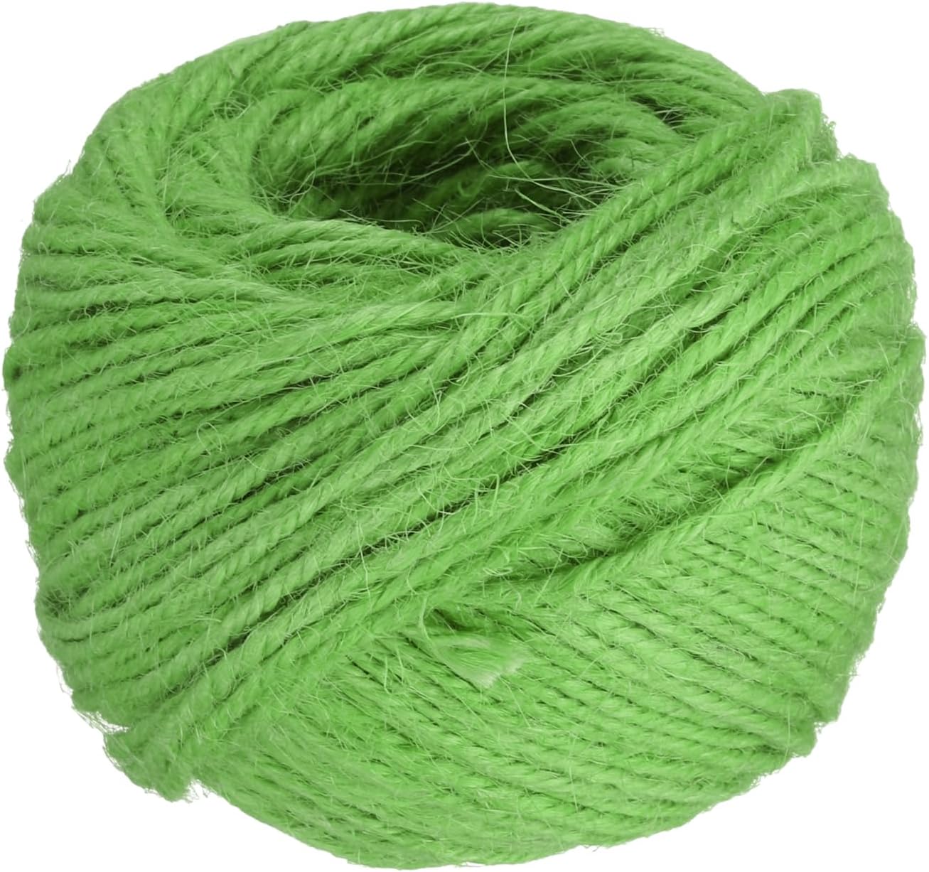 uxcell 164 Feet Natural Jute Twine String,2mm Thin Garden Twine Rope Colored Plant String Cord for DIY Art Crafts Gift Wrapping Decoration Packing Gardening Plant Hanger,Light Green-VerdiqueGarden