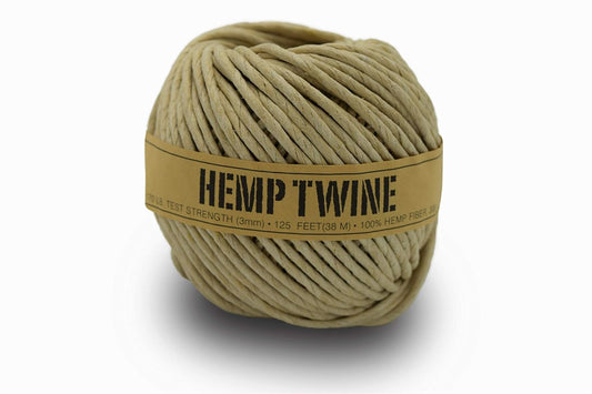 Hemp Twine for Gardening - Twine for Crafts - Organic Natural Hemp String for Jewelry Making - Strong Durable Cord for Decoration, Macrame + Cooking - 3MM 300G/125 Ft. - 170 lb Test Strength - Natural-VerdiqueGarden