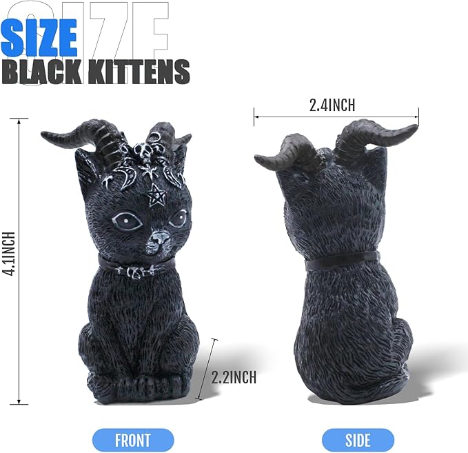 4PCS Set Cats Garden Decor Cat Gnome Statues for Outdoor Halloween Cat Figurine Cat Lover Idea Cute Cat homedecor Waterproof Figurines Lawn Ornaments-VerdiqueGarden