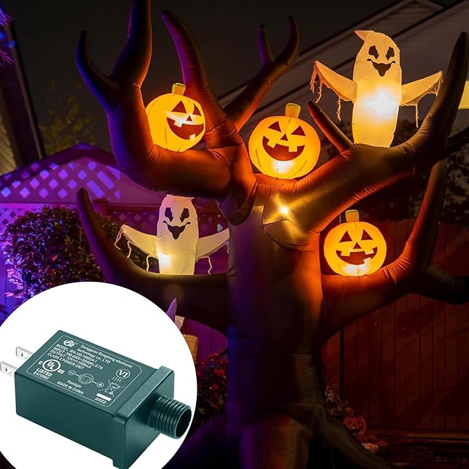 Replacement Yard Inflatable Adapter Power Supply Adaptor - 12V 1.0A 1Pcs -Inflatable Plug Replacement Class 2 Power Supply - Green - for Halloween Yard Blow Up Decorations-VerdiqueGarden