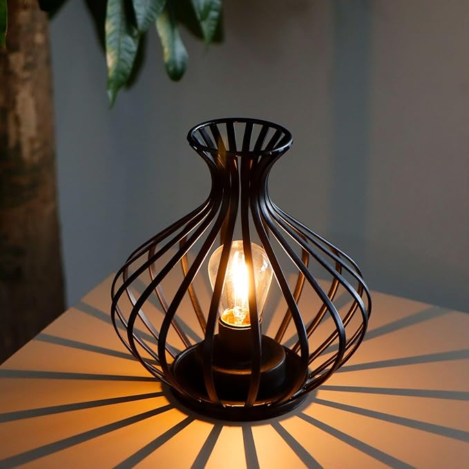 JHY DESIGN Decorations Outdoor Table Lamp Nightlight 7.5''High Modern Style Battery Powered Lamp with 6-Hours Timer Feature Decorative Bedside Lamp for Room Indoor Outdoor Table Garden Party-VerdiqueGarden