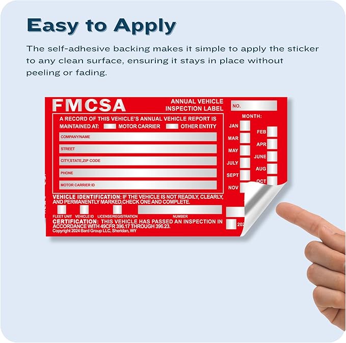 100-Pack DOT Compliant Aluminum Annual Vehicle Inspection Label – Red FMCSA Label with Punch Boxes-VerdiqueGarden